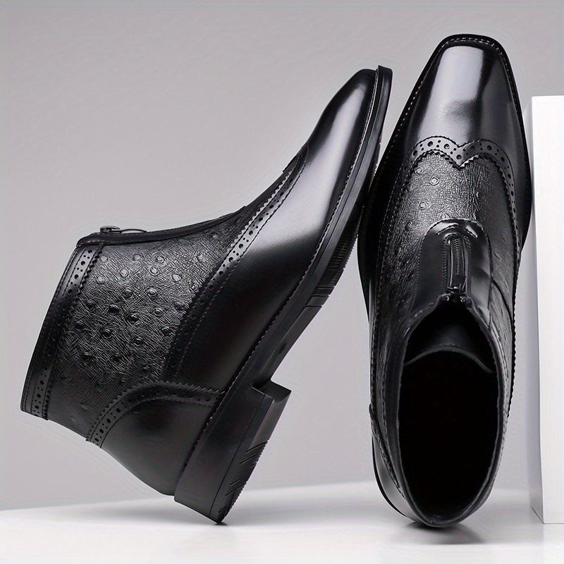 Belmont Ostrich Leather Ankle Boots