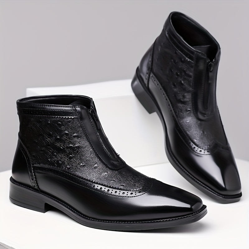 Belmont Ostrich Leather Ankle Boots