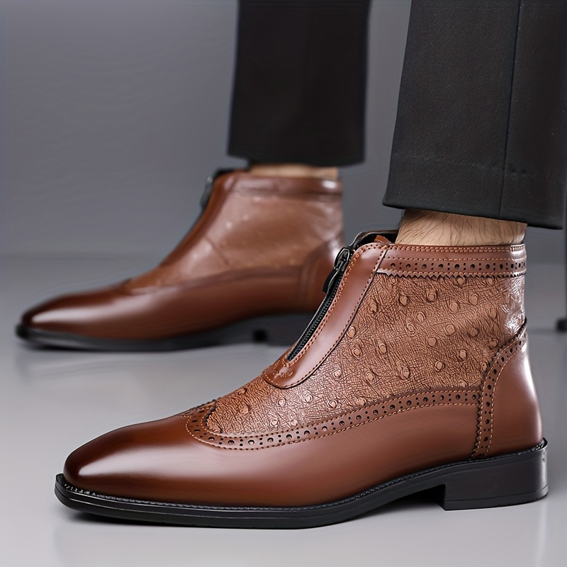 Belmont Ostrich Leather Ankle Boots