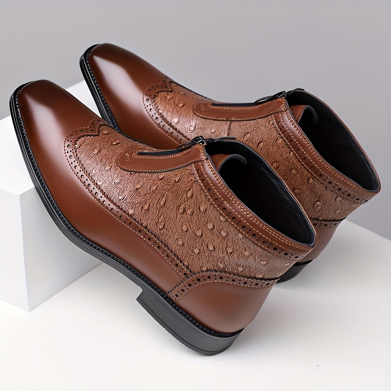 Belmont Ostrich Leather Ankle Boots