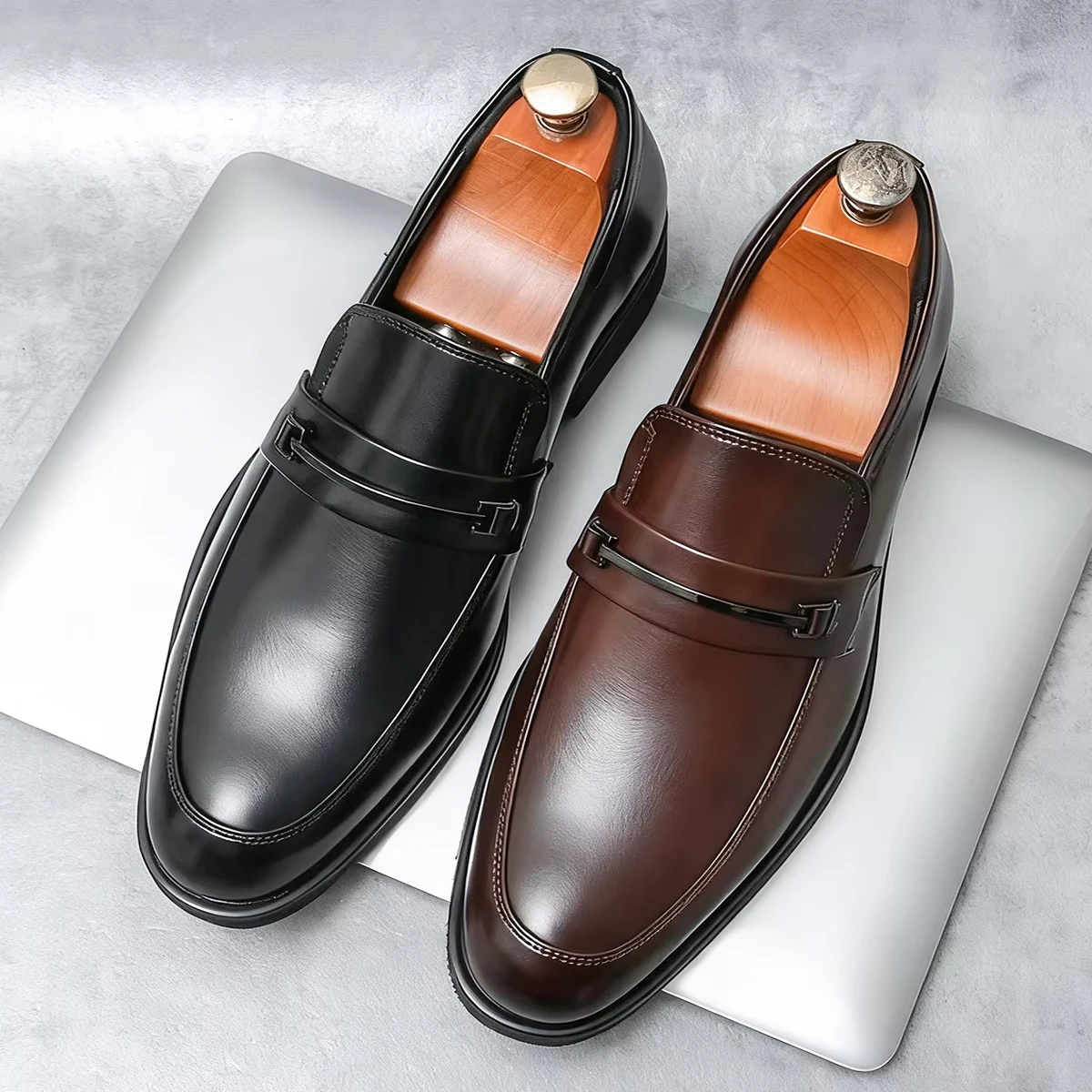 Bruno Genuine Italian Leather Slip-On Shoes