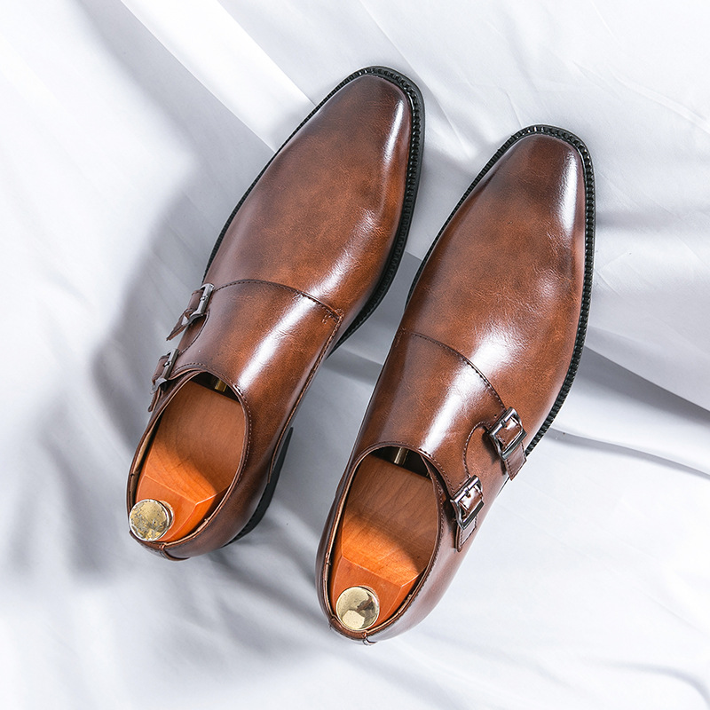 Veneto Leather Monk Strap Shoes