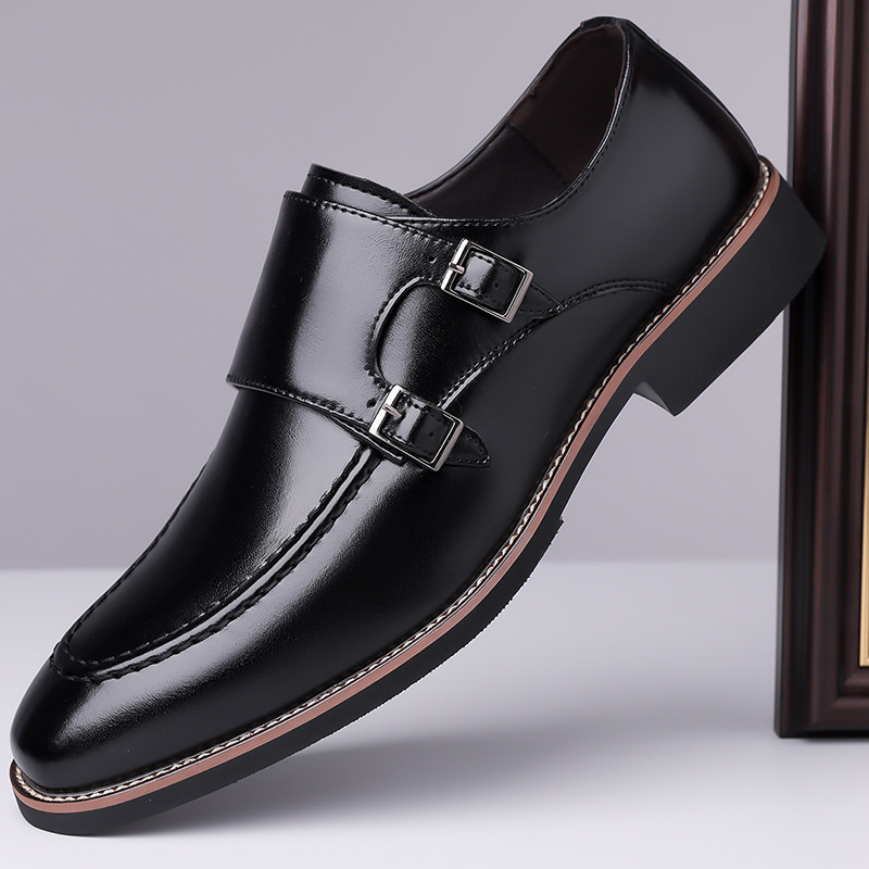 Carlo Leather Monk Strap Loafers for Men