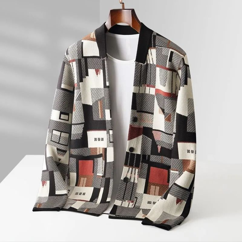 Èze Abstract Knit Wool Cardigan