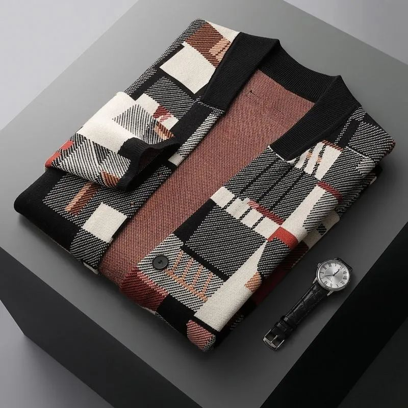 Èze Abstract Knit Wool Cardigan