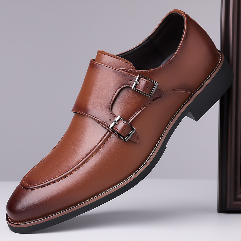 Carlo Leather Monk Strap Loafers for Men