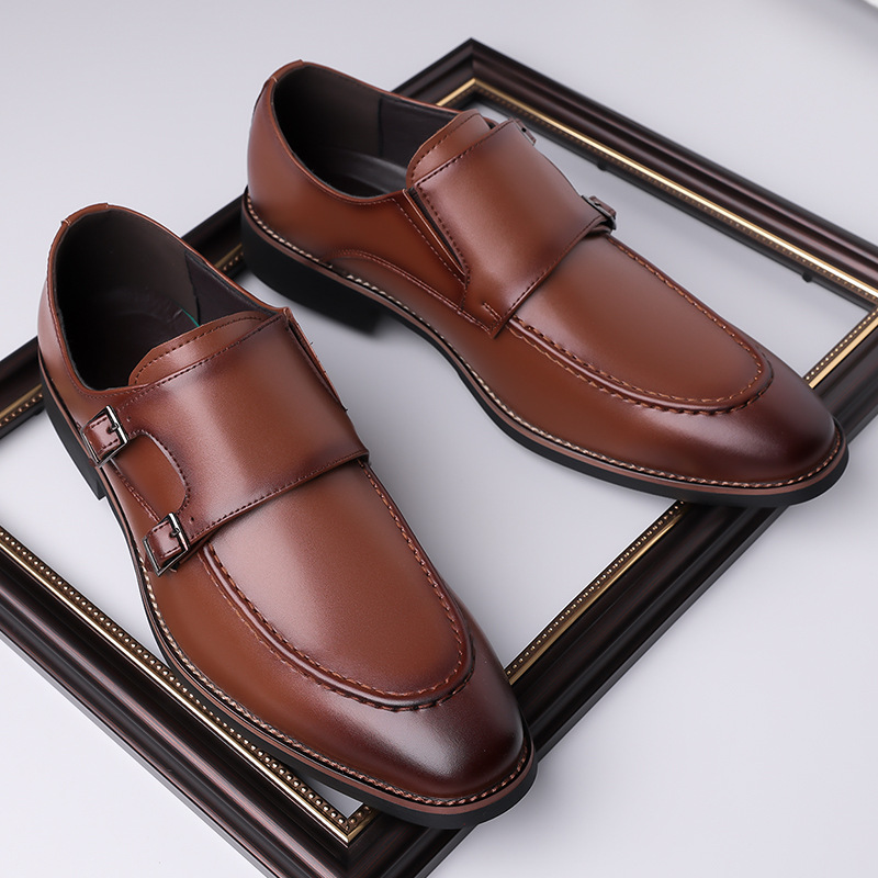 Carlo Leather Monk Strap Loafers for Men