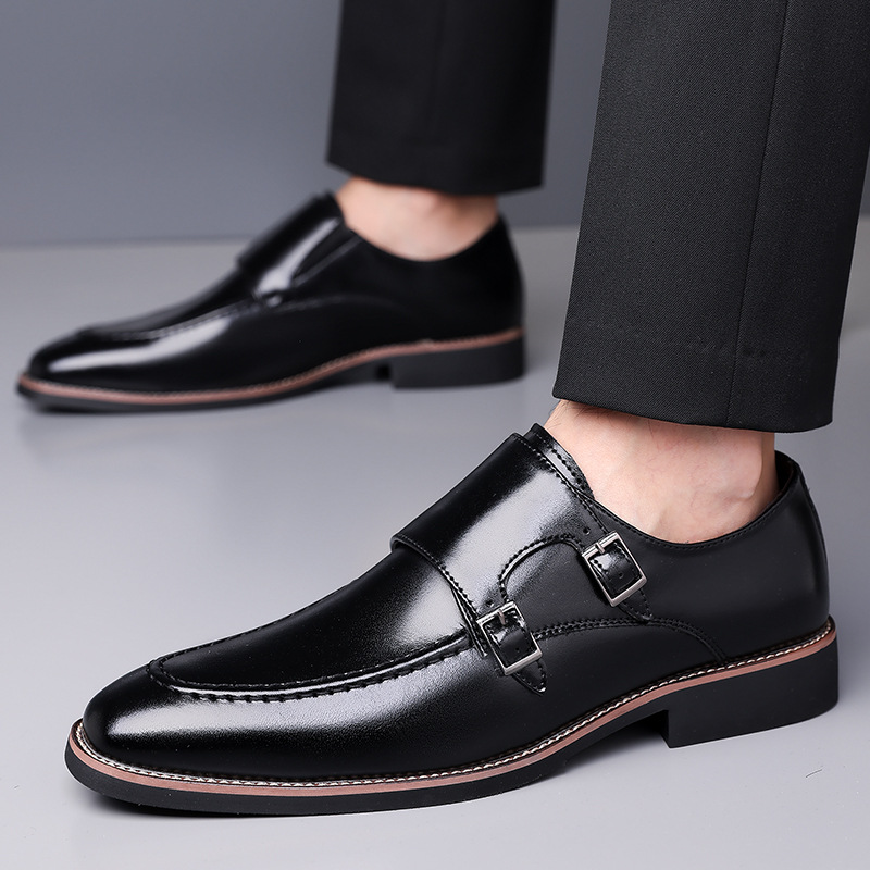 Carlo Leather Monk Strap Loafers for Men