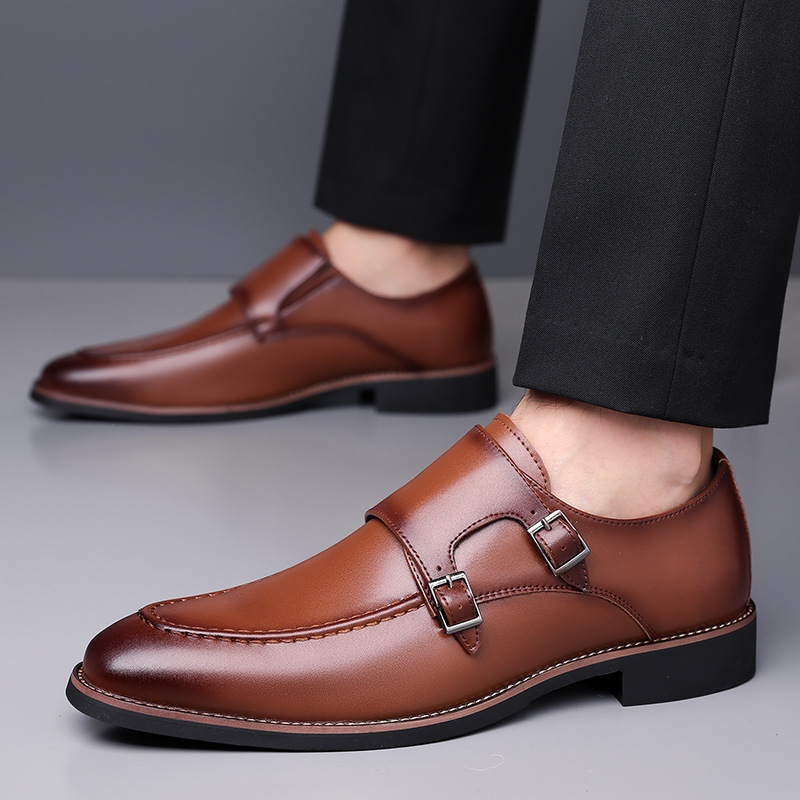 Carlo Leather Monk Strap Loafers for Men