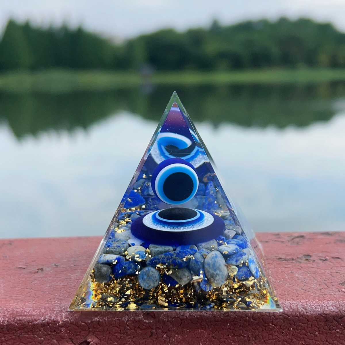 Enchanted Crystal Pyramid with Mystic Eye