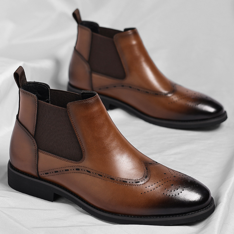 Davos Premium Leather Chelsea Boots