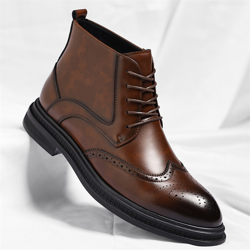 Classic Leather Brogue Ankle Boots