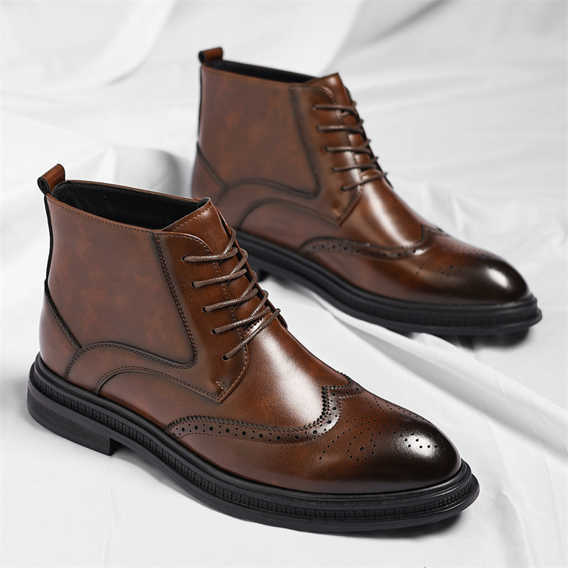 Classic Leather Brogue Ankle Boots