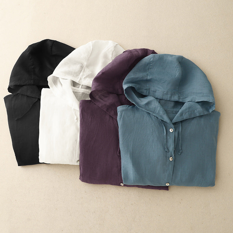 Linen Hoodie by Ella