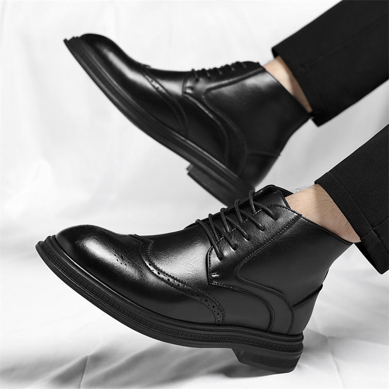 Classic Leather Brogue Ankle Boots