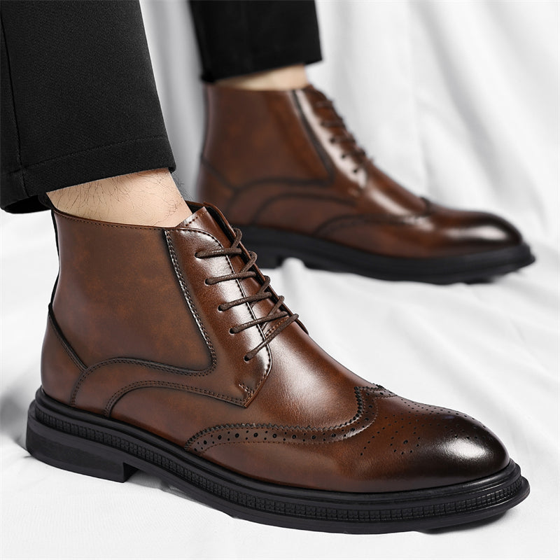 Classic Leather Brogue Ankle Boots