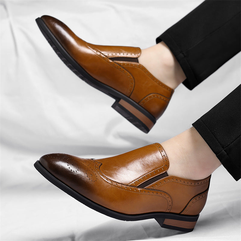 Cambridge Leather Brogue Slip-On Shoes