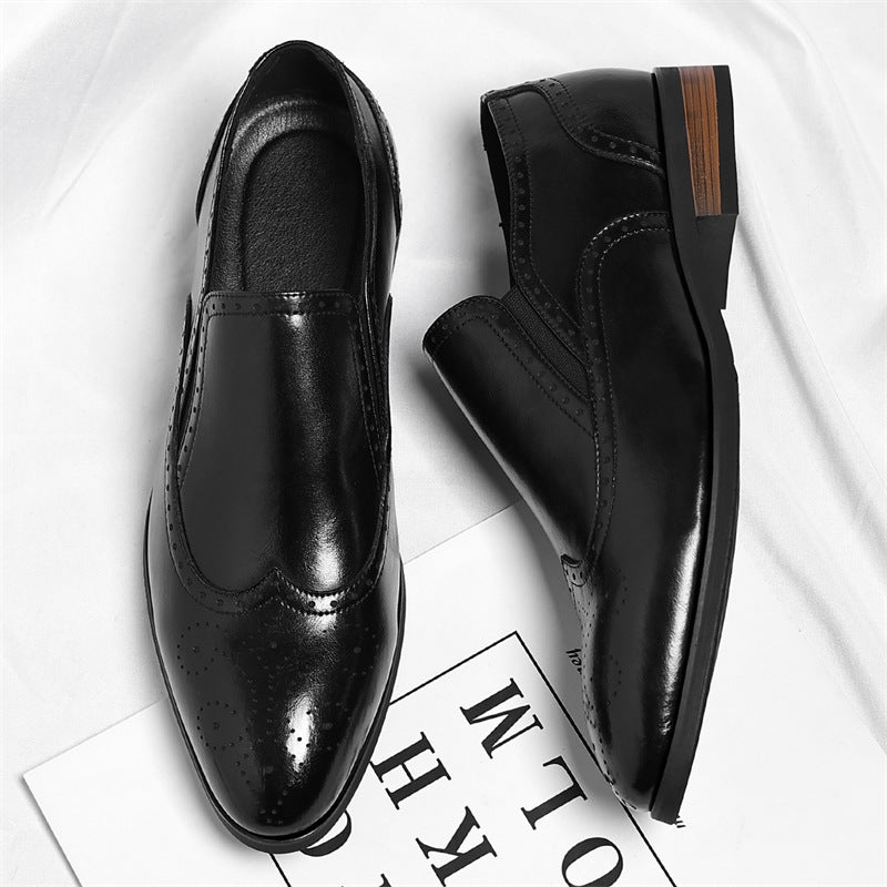 Cambridge Leather Brogue Slip-On Shoes