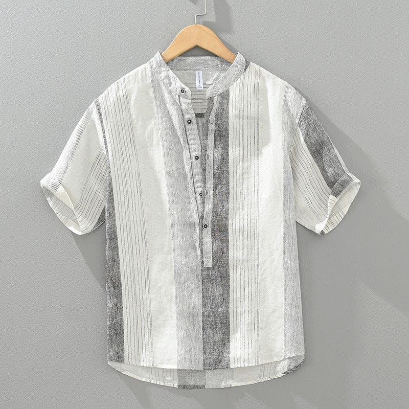 Patterned Henley Shirt