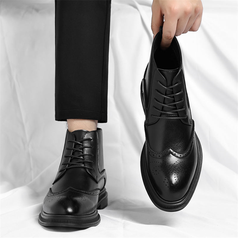 Classic Leather Brogue Ankle Boots