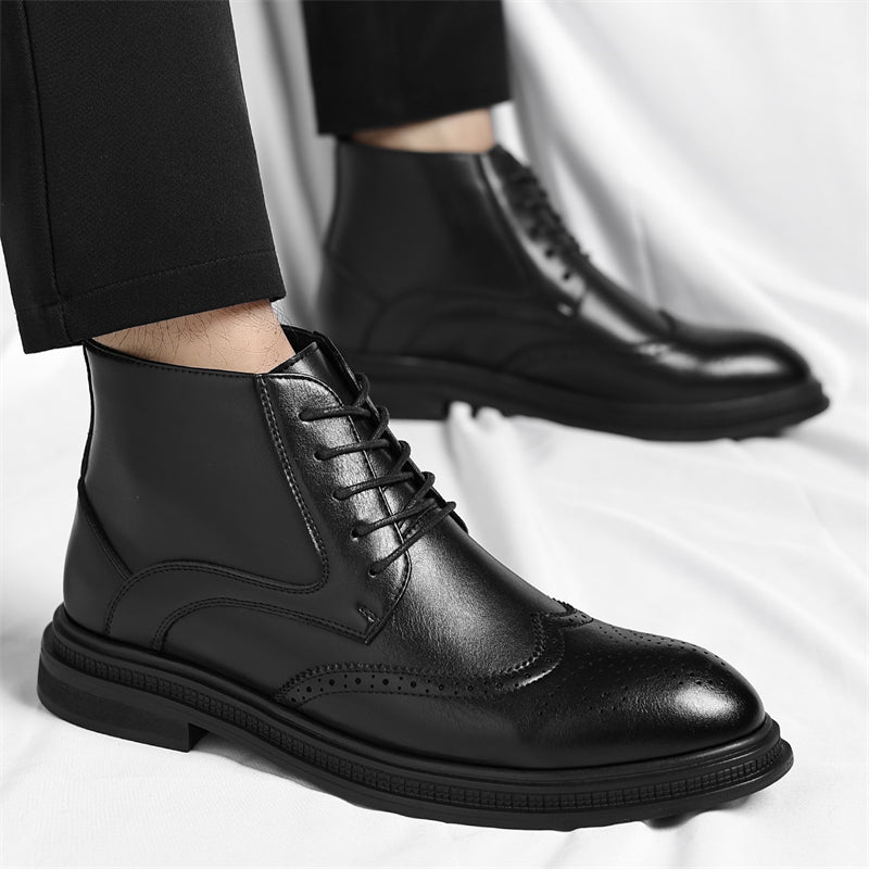 Classic Leather Brogue Ankle Boots