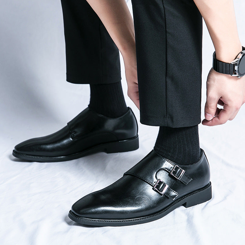 Veneto Leather Monk Strap Shoes