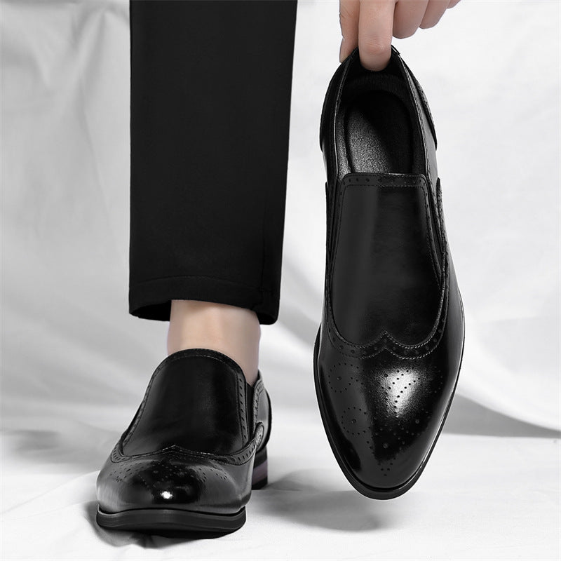 Cambridge Leather Brogue Slip-On Shoes