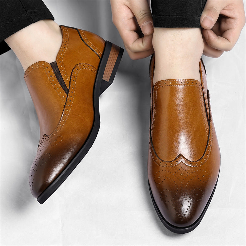 Cambridge Leather Brogue Slip-On Shoes