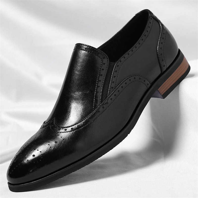 Cambridge Leather Brogue Slip-On Shoes