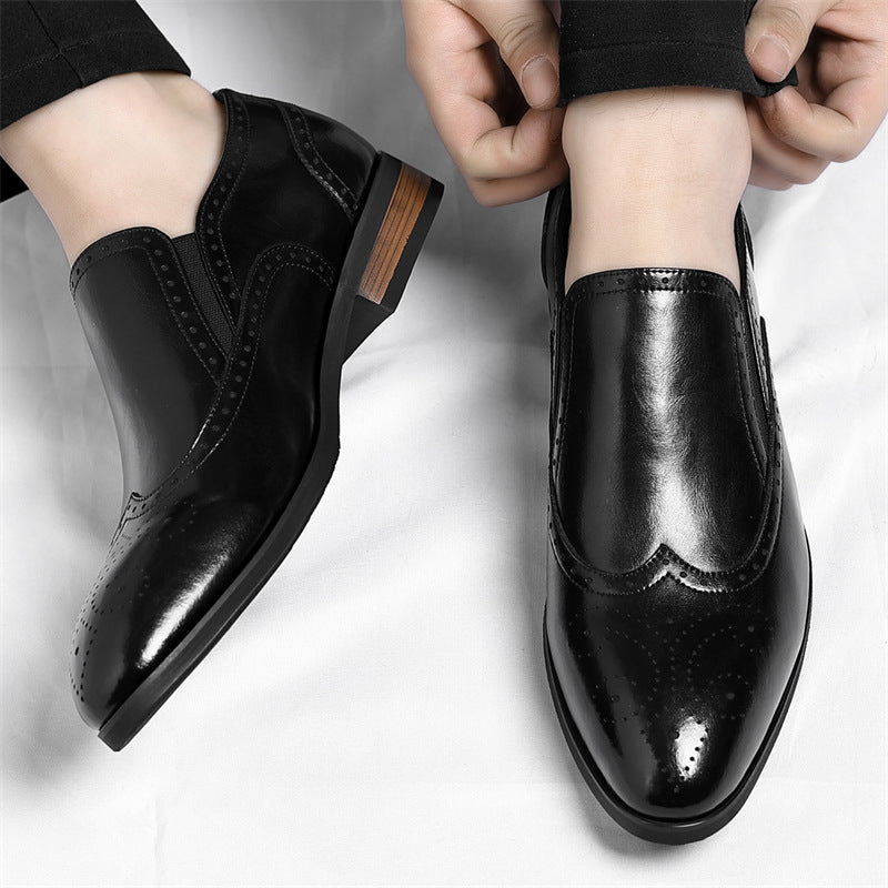 Cambridge Leather Brogue Slip-On Shoes