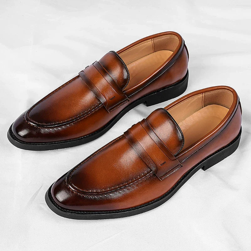 Lucca Genuine Italian Leather Slip-On Shoes