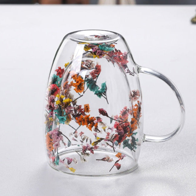 Chic Floral Glass Mugs