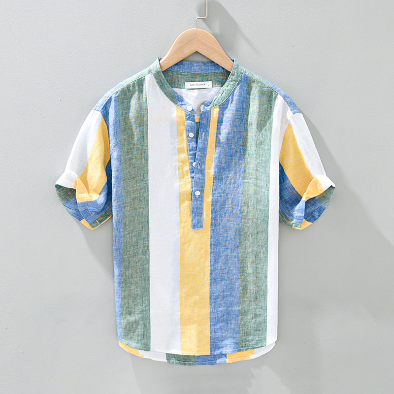 Patterned Henley Shirt