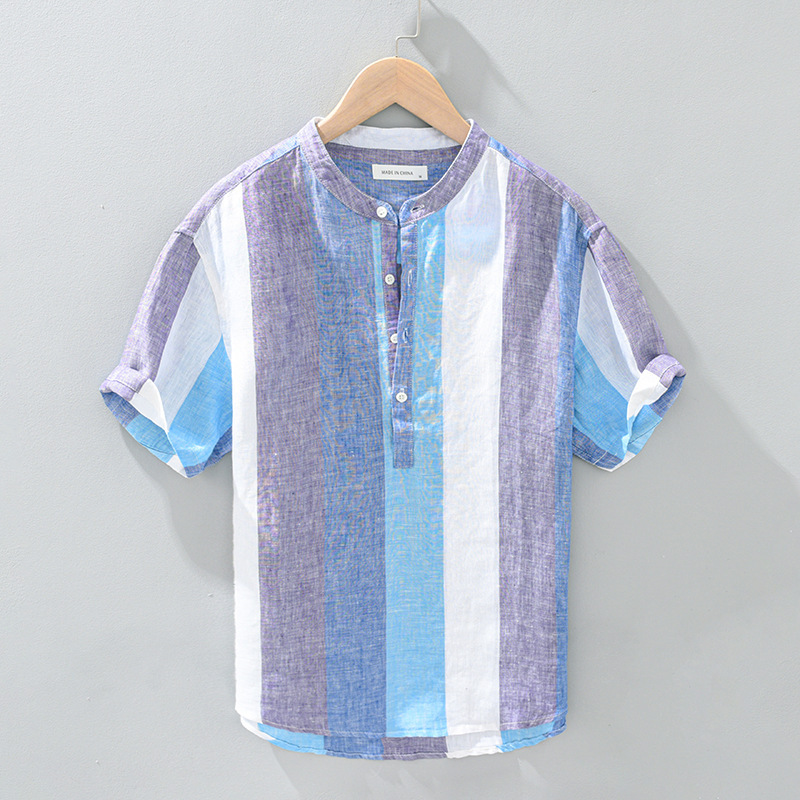 Patterned Henley Shirt