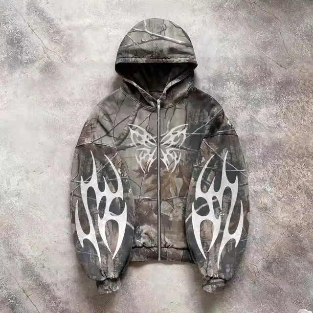 Edgy Tribal Print Hoodie
