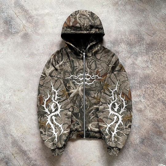 Edgy Tribal Print Hoodie