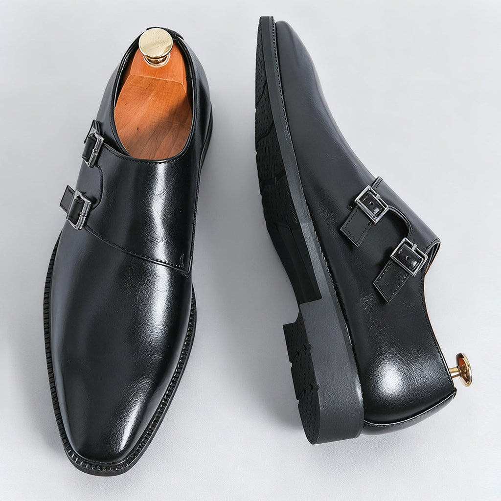 Veneto Leather Monk Strap Shoes