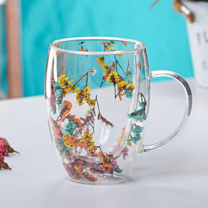 Chic Floral Glass Mugs