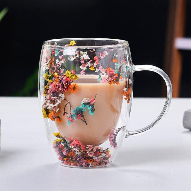 Chic Floral Glass Mugs