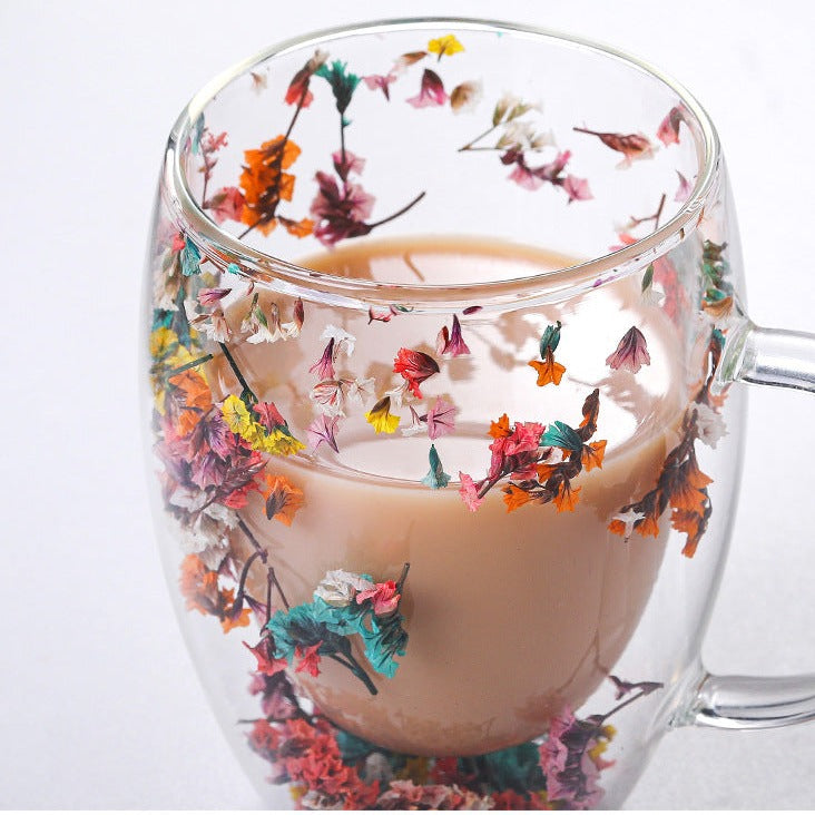 Chic Floral Glass Mugs