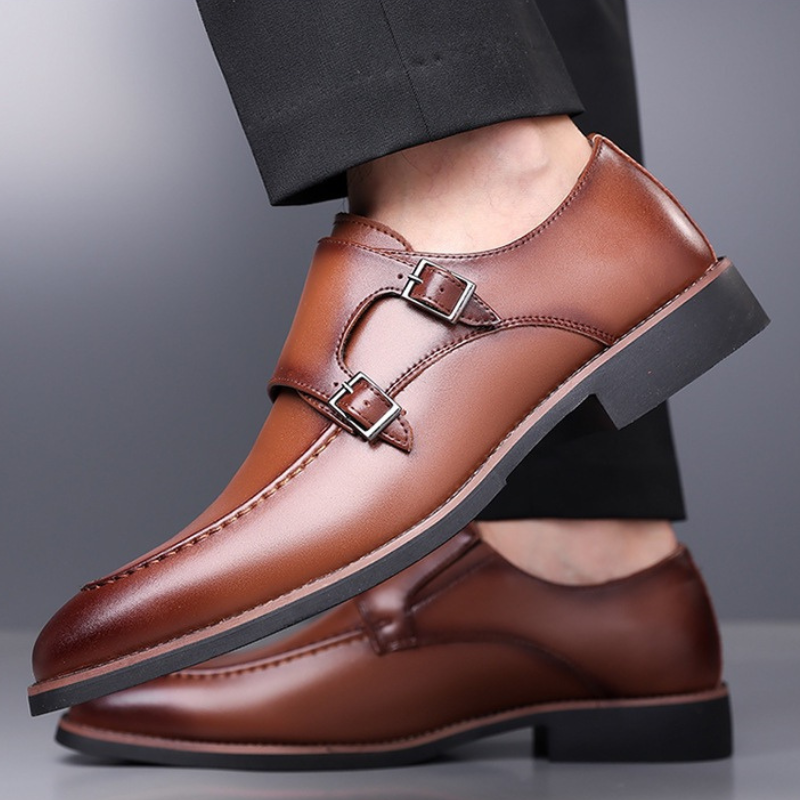 Carlo Leather Monk Strap Loafers for Men