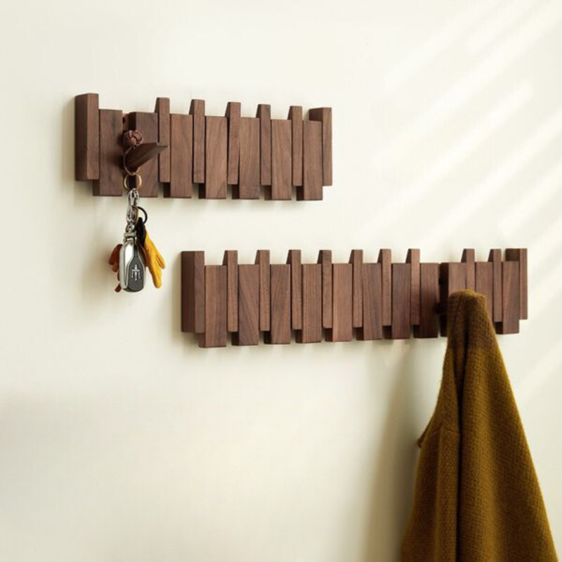 Artisan Wooden Coat Rack Inspired by Piano Keys – Ruviox