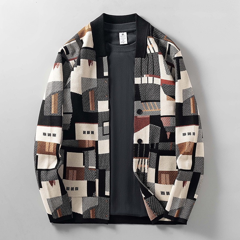 Èze Abstract Knit Wool Cardigan