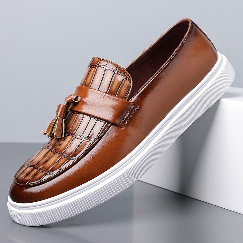 Lombardi Leather Tassel Slip-On Shoes