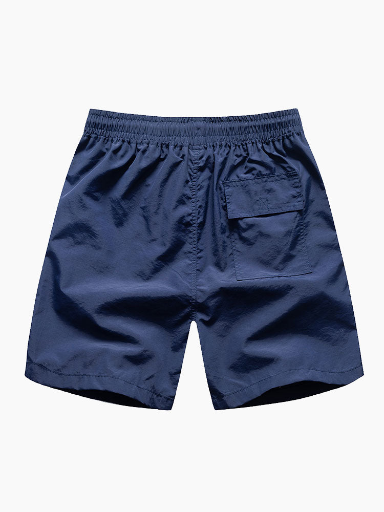 Regular Fit Palm Trees Silhouette Print Cotton T-Shirt & Swim Shorts