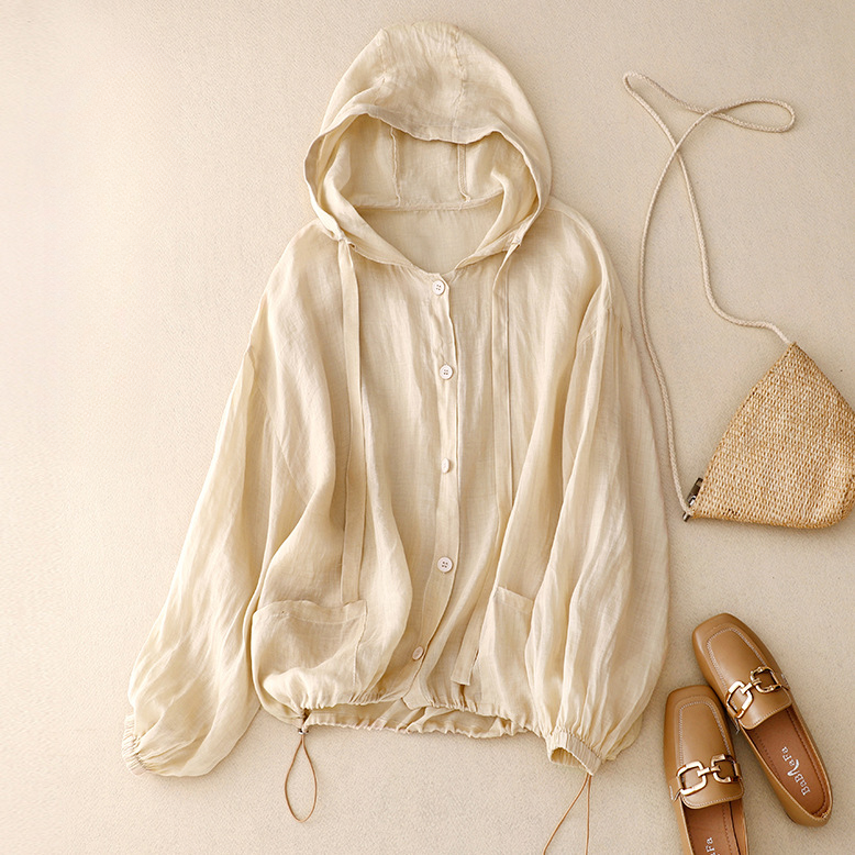 Amara Linen Pullover Hoodie