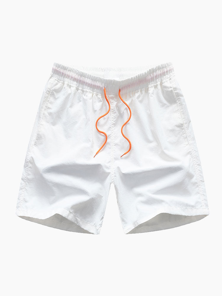 Regular Fit Palm Trees Silhouette Print Cotton T-Shirt & Swim Shorts