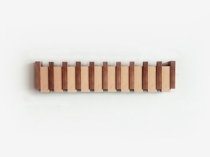 Artisan Wooden Coat Rack Inspired by Piano Keys – Ruviox