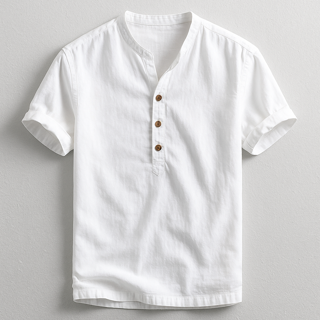 Hayden Linen Button-Up Henley