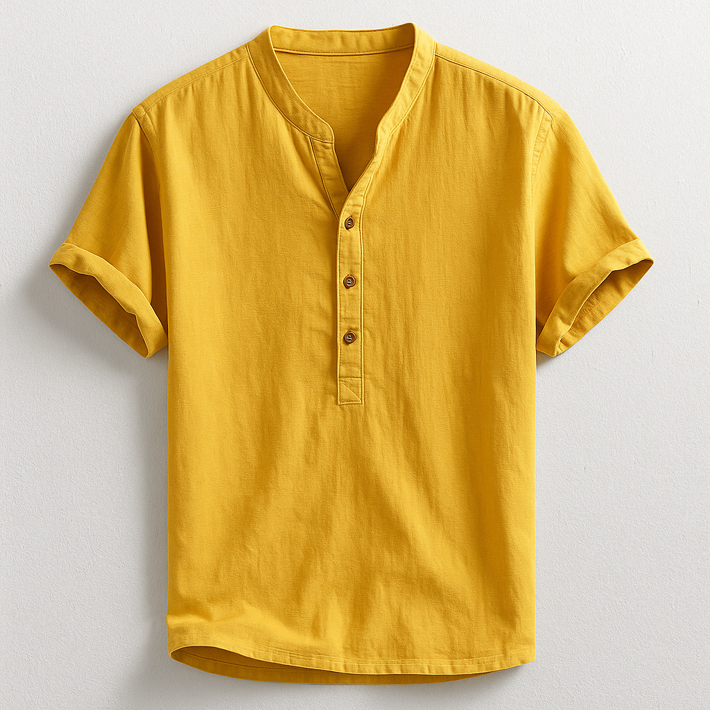 Hayden Linen Button-Up Henley